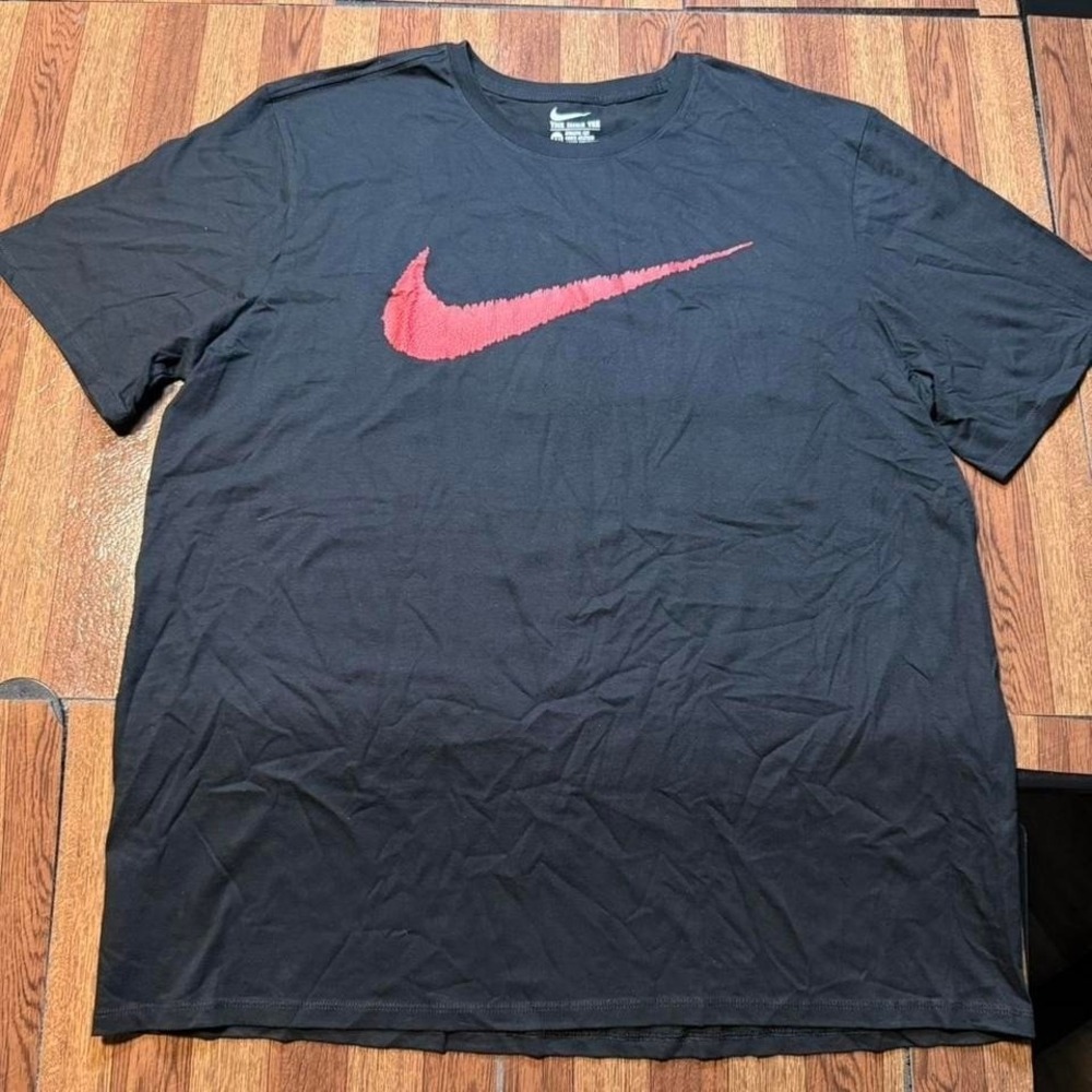 Nike Black Vintage Center Swoosh Retro Tech Sportswear Train Shirt XXL